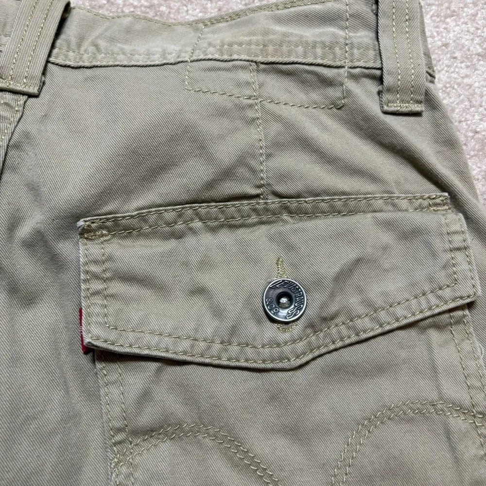 Levis Cargo Shorts Mens 30‎ Green Cotton Utility Pockets Casual Baggy Y2K Skater